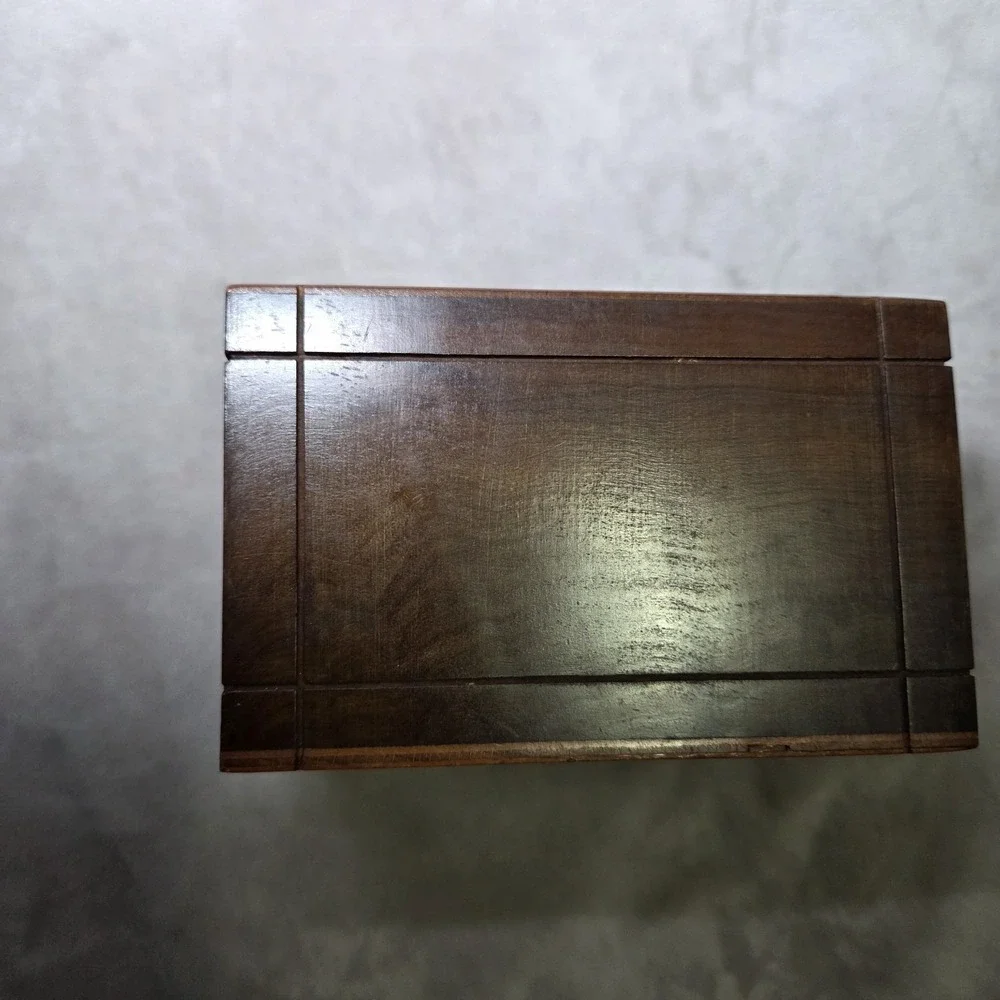 Vintage Wooden Keepsake Box Dutch Children Folk Art Trinket Money Souvenir Box